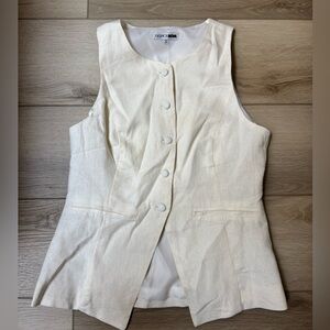 Fashion Nova Cream Button-Up Blouse